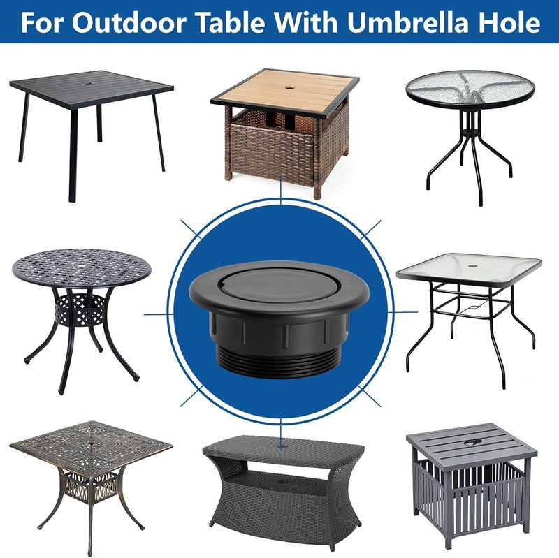 DECOHS 4 Pcs 2 Inch Parasol Umbrella Hole Ring Plug and Cap Set, Thicker Patio Table Hole Cover Insert, Deck Table Umbrella Holes Plug Replacement Parts for Outdoor Patio Table Garden Yard - Image 4